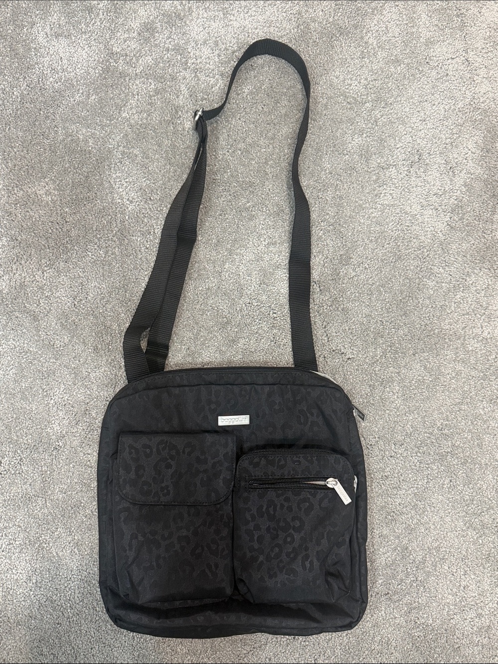 Black Leopard-Print Crossbody Bag - Baggallini